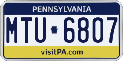 PA license plate MTU6807