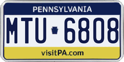 PA license plate MTU6808