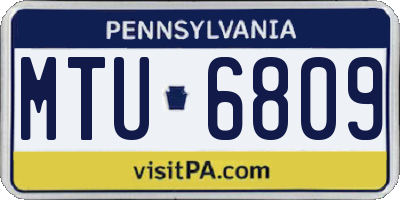 PA license plate MTU6809