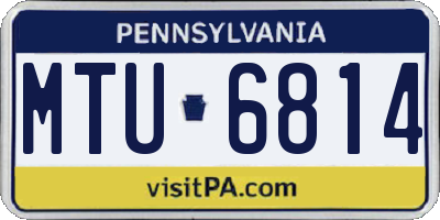 PA license plate MTU6814