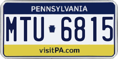 PA license plate MTU6815