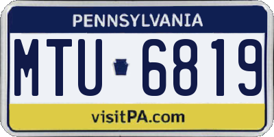 PA license plate MTU6819