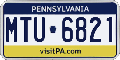 PA license plate MTU6821
