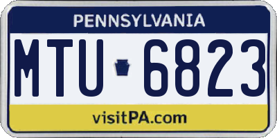 PA license plate MTU6823