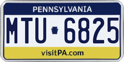 PA license plate MTU6825
