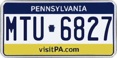 PA license plate MTU6827