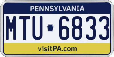 PA license plate MTU6833
