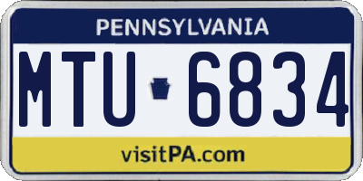 PA license plate MTU6834