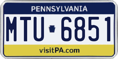 PA license plate MTU6851