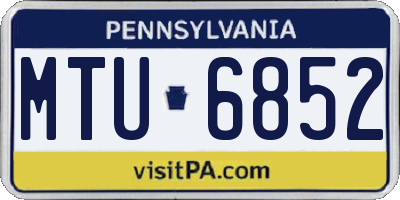 PA license plate MTU6852