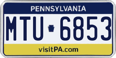 PA license plate MTU6853