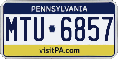 PA license plate MTU6857