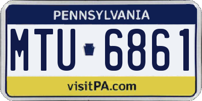 PA license plate MTU6861