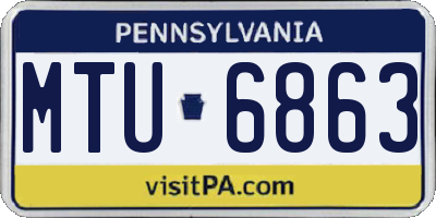 PA license plate MTU6863