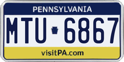 PA license plate MTU6867