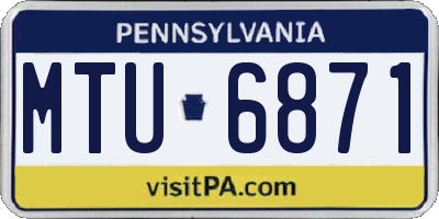 PA license plate MTU6871