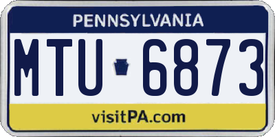 PA license plate MTU6873