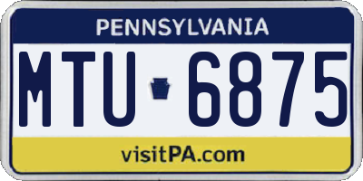 PA license plate MTU6875