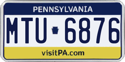 PA license plate MTU6876