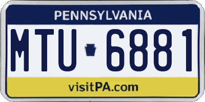 PA license plate MTU6881