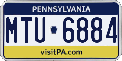 PA license plate MTU6884