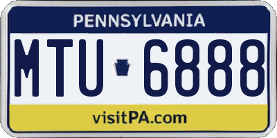 PA license plate MTU6888