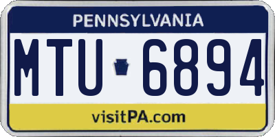 PA license plate MTU6894