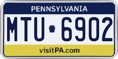 PA license plate MTU6902