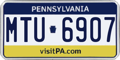 PA license plate MTU6907