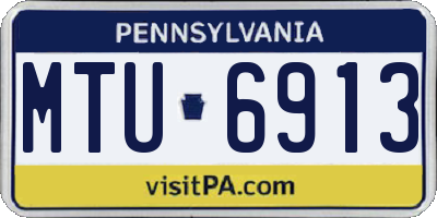 PA license plate MTU6913