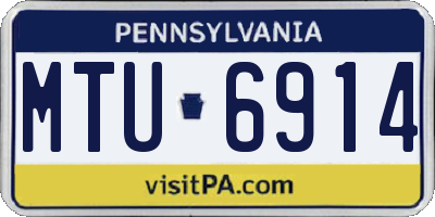 PA license plate MTU6914
