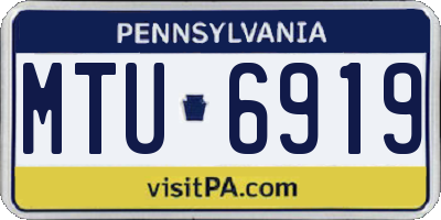 PA license plate MTU6919