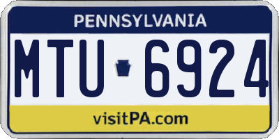 PA license plate MTU6924