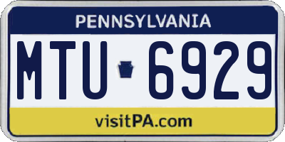 PA license plate MTU6929