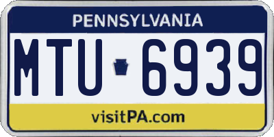 PA license plate MTU6939