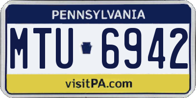 PA license plate MTU6942
