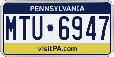 PA license plate MTU6947
