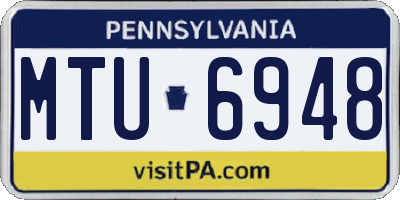 PA license plate MTU6948
