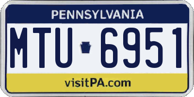 PA license plate MTU6951
