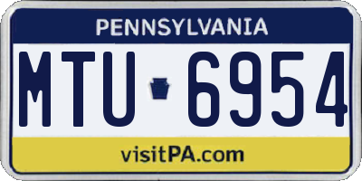 PA license plate MTU6954