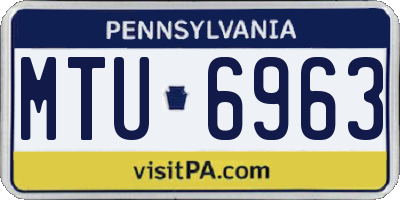 PA license plate MTU6963