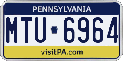 PA license plate MTU6964