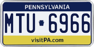 PA license plate MTU6966