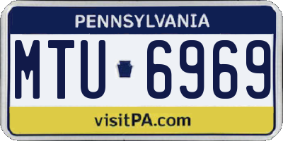 PA license plate MTU6969