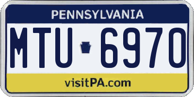 PA license plate MTU6970