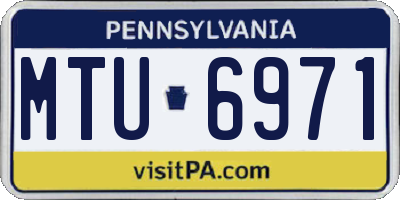 PA license plate MTU6971