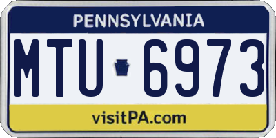 PA license plate MTU6973