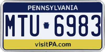 PA license plate MTU6983
