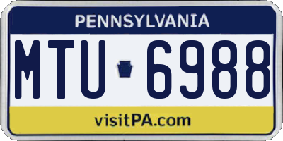 PA license plate MTU6988