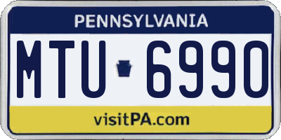 PA license plate MTU6990